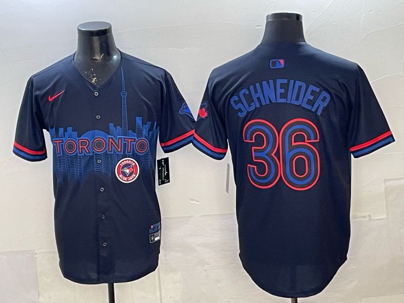 Men 2025 Nike Toronto Blue Jays #36 Schneider Blue Game MLB Jersey 03->toronto blue jays->MLB Jersey